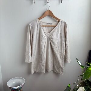Cut Loose Cream V-Neck Blouse Sz M